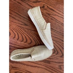 jack rogers coastal grandma Espadrille Sneakers Slip On Shoes 6 1/2 Gold Sparkle